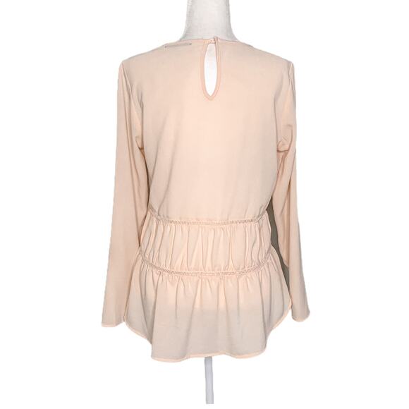 Harlowe & Graham Long Sleeve Tiered Ruffle Hi-Low Top Pink Small - Picture 2 of 12